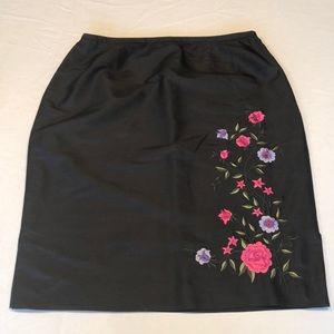 Kate Hill Floral Silk Skirt